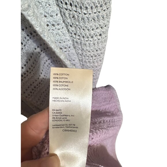 We The Free XS Ombre Crochet Knit Duster Cardigan Short Sleeve Button Front 100% - Picture 5 of 7